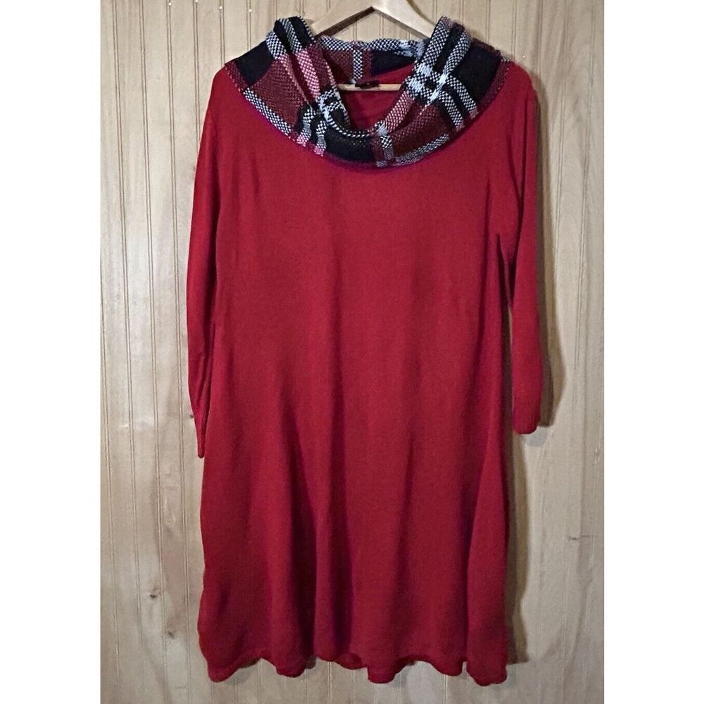 By & By Sweater Dress W/Scarf Women's XL Round Neck Pullover